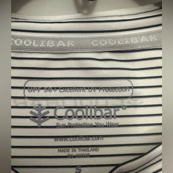 Coolibar Match Point Long Sleeve Tee Size Small Striped Performance Long Sleeve - Picture 3 of 7